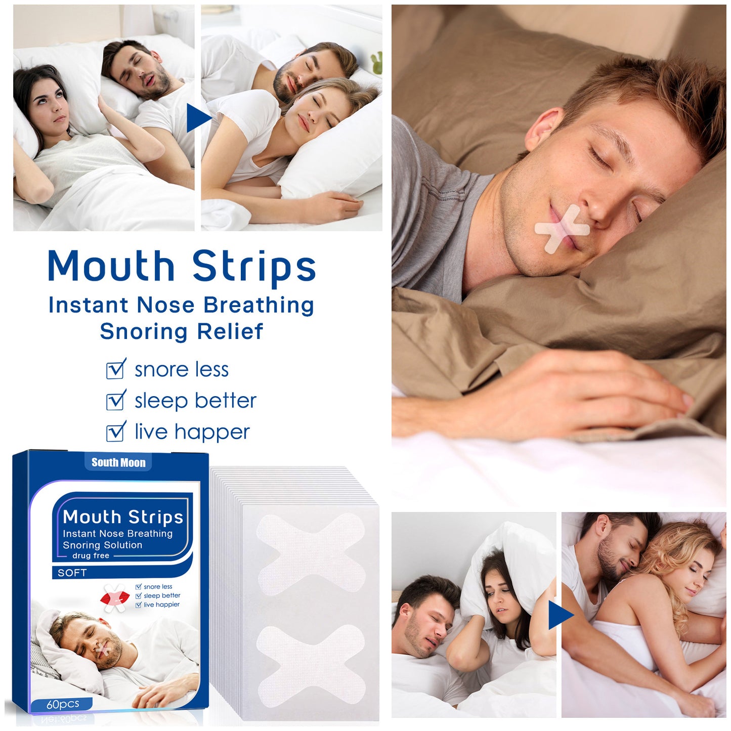 PATCH4U Mouth Sleep Tape (120 Pack) - Pain Free Removal, Hypoallergenic, Latex Free & Gentle On Skin - Skin Friendly Adhesive Cotton Tape